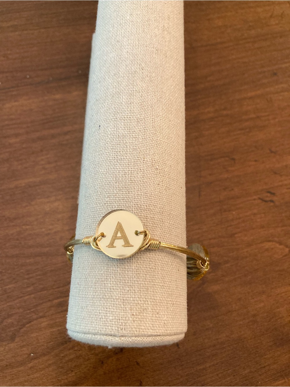 Bourbon and Bowties Gold Initial 'A' Wire Wrapped Bracelet